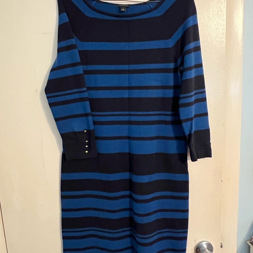 Blue and Black Striped Dress